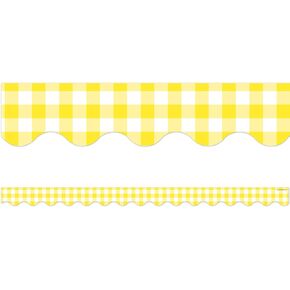 Teacher Created Resources Yellow Gingham Scalloped Border Trim (TCR8500)