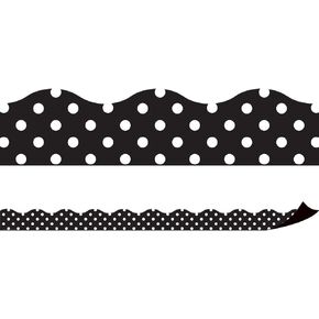 Teacher Created Resources Black Polka Dots Magnetic Border (77124)