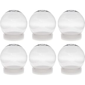 6 Pack - Creative Hobbies 4 Inch (100mm) DIY Snow Globe Water Globe - Clear Plastic with Screw Off Cap | Perfect for DIY Crafts and Customization