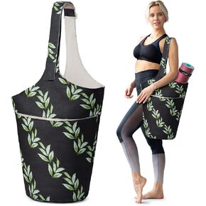 Yoga Mat Bag - Fits Most Size Mats - Holds More Yoga Accessories - Extra-Large, Multi-Functional Tote With Pockets - Wide, Adjustable Shoulder Strap