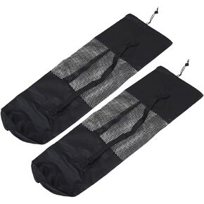 2Pcs Portable Yoga Mat Bag Exercise Yoga Mat Carry Mesh Bag with Adjustable Shoulder Strap Yoga Accessories for Women and Men, Black