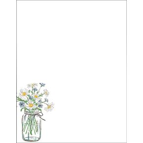 Great Papers! Mason Daisies Letterhead Stationery, 8.5" x 11", 80 count, Inkjet and Laser Printer Compatible (2020147)"