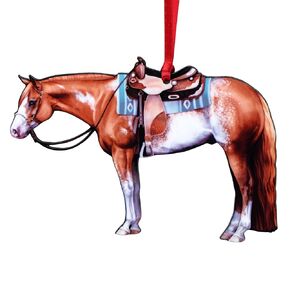 Western Quarter Horse Christmas Ornament Decoration Gift for Horse Woman (Bay)