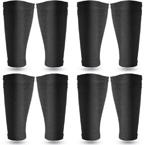 Hicarer Soccer Shin Guards Sleeves 4 Pairs Flexible Soccer Shin Guard Leg Performance Support Polyester Soccer Shin Guard Sleeve Holder with Pocket for Soccer Sport