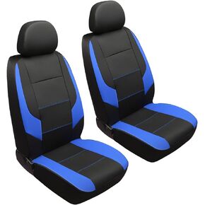GIANT PANDA Front Car Seat Cover for Honda, Leather Bucket Seat Covers Custom Fit Honda Civic Accord Pilot CRV HRV Element Passport (Black)