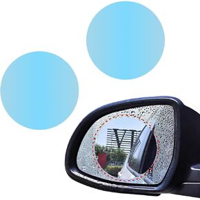 2 PCS Car Rearview Mirror Sticker for Safe Driving, Anti Fog HD Vehicle Rear View Mirror Protective Film, Universal Waterproof Rearview Mirror Accessories (Transparent #3.93In x 3.93In)