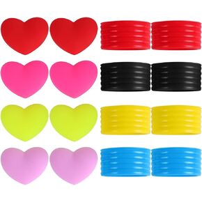 Tennis Racket Dampeners Grip Ring: 16pcs Tennis Racket Handle Silicone Ring and Heart Shape Rubber Damper Shock Absorber in Kuwait