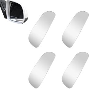 4 PCS Car Blind Spot Mirror, HD Convex Frameless Glass Waterproof Auxiliary Mirror with Adhesive, Universal 360-degree Large View Rearview Accessories for SUV Truck (Silver #Long Curved)