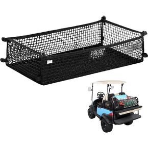 4 Passenger Golf Cart Cargo Net for Yamaha,Club Car,EZGO, Adjustable Elastic Storage Net, Simple Golf Cart Cargo Mesh Organizer Nets with Strong Buckle