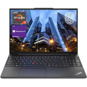 LENOVO ThinkPad E16 Gen 1 Business Laptop, 16" FHD+ Display, AMD Ryzen 7 7730U, 40GB RAM, 2TB SSD, Backlit Keyboard, Fingerprint Reader, HDMI, RJ-45, Wi-Fi 6, Windows 11 Pro, Black