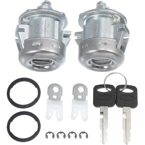 X AUTOHAUX 1 Pair Front Door Lock Cylinder Tumbler w/Key for Ford F150 F250 F350 F450 Explorer Expedition for Ranger E150 E250 E350 for Lincoln No.7C3Z1521990A Left Right Door Lock W/Clip