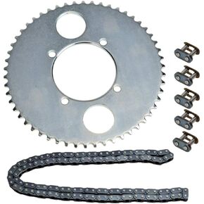 HIAORS T8F 54T Tooth Rear Dirve Sprocket Cog With 116 Links Chain and Master link Kits For 47cc 49cc 2 Stroke Chinese Kids Mini Moto Pocket Bike Gas Scooter ATV Quad Pit Dirt Bike Goped