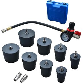 Turbo System Leakage Tester Set Turbocharger Turbo Boost Leak Tester with 4 Pairs of Stepped Adapters 1-3/8" - 3-1/2", 9-Piece