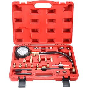 KUNTEC 0-140PS Fuel Injection Pressure Tester Gauge Kit Gasoline Gas Fuel Oil Injector Test Set for Auto Truck SUV Motorcycle