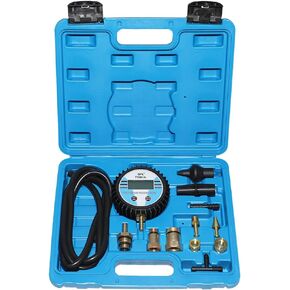 DPTOOL Vacuum Gauge Tester Multifunction Fuel Pump Catalytic Converter Muffler Carburetor Exhaust Back Pressure Tester Digital Display Gauge with Adapters and Hose
