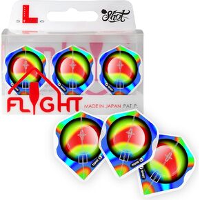 Shot! Darts Dart Flights- L-Style EZ L1 Standard Shape AI Mimic Dart Flight Set, Ultra-Durable, 150 Micron, 90 Degrees-Pre Molded fins for Maximum Accuracy and Perfect Aerodynamics
