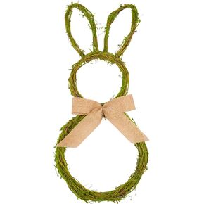 VGIA 27 Inch Easter Wreath Artificial Bunny Wreath Easter Rabbit Wreath for Front Door Easter Gifts Easter Decorations for Home Window and Wall Decor