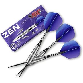 سهام ذات طرف معدني Zen Budo (23 جم/ 24 جم/ 26 جم) 80% من التنجستن المركزي شكل قاذف السهام المتوازن مثالي للمبتدئين، سهام ورحلات طيران احترافية مصنوعة يدويًا، مصنوعة في نيوزيلندا، سهام ذات طرف معدني للوحة رمي السهام