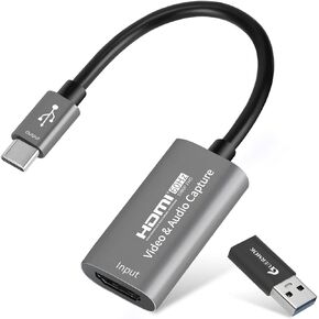Guermok Video Capture Card, USB 3.0 HDMI to USBC Capture Card, 4K 1080P60FPS Capture Devices for Gaming Live Streaming Video Recorder, for Windows MacOS System PS4/5 Switch Xbox Steam OBS