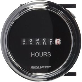 AUTO METER 2587 Traditional Chrome Electric Hour Meter Gauge, 2.3125 in.