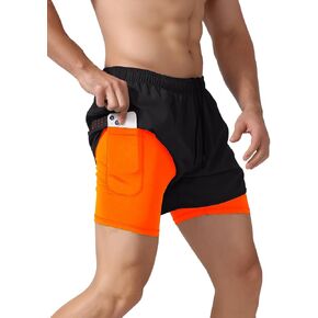 Litteking Men's Running Shorts 2 in 1 Gym Athletic Workout Short Pants Quick Dry Shorts with Pockets in Saudi Arabia