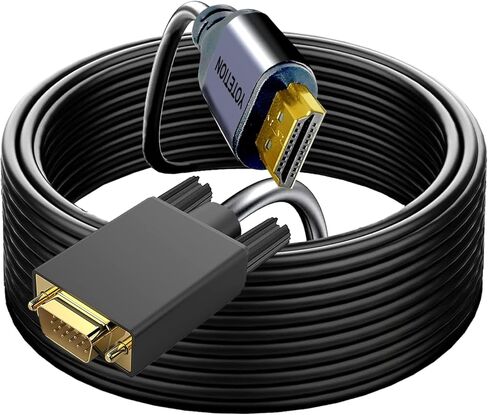 YOTETION HDMI to VGA 40Ft Cable with Audio, Directional HDMI (Source) to VGA (Display) Cable (Male to Male) Compatible for Computer, Desktop, Laptop, PC, Monitor, Projector, HDTV, Roku, Xbox in Kuwait