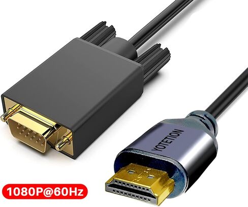 YOTETION HDMI to VGA 40Ft Cable with Audio, Directional HDMI (Source) to VGA (Display) Cable (Male to Male) Compatible for Computer, Desktop, Laptop, PC, Monitor, Projector, HDTV, Roku, Xbox in Kuwait