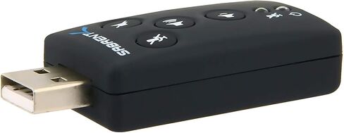 محول الصوت المحيطي الخارجي SABRENT USB 2.0 - أضف صوتًا إلى سطح المكتب أو الكمبيوتر المحمول - بدون سائق! (USB-SBCV) in Saudi Arabia
