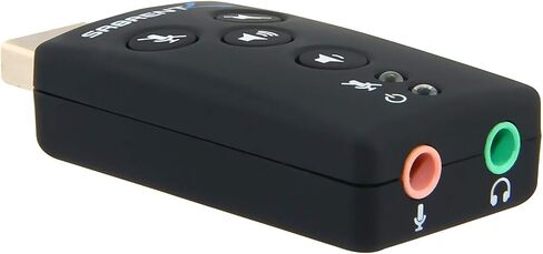 محول الصوت المحيطي الخارجي SABRENT USB 2.0 - أضف صوتًا إلى سطح المكتب أو الكمبيوتر المحمول - بدون سائق! (USB-SBCV) in Saudi Arabia