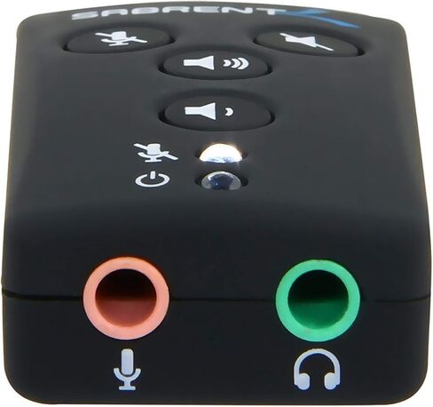 محول الصوت المحيطي الخارجي SABRENT USB 2.0 - أضف صوتًا إلى سطح المكتب أو الكمبيوتر المحمول - بدون سائق! (USB-SBCV) in Saudi Arabia