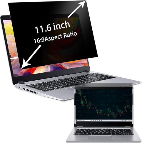 MUBUY-GOL 11.6 Inch Laptop Privacy Screen Filter Compatible with for 16:9 Aspect Widescreen Computer, 11.6 Inch Eye Protection Privacy Laptop Screen Filter Anti-Glare Anti-Blue Light in Kuwait