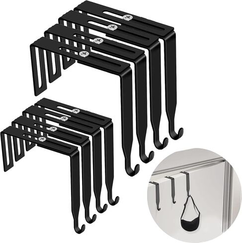 مجموعة شماعات تقسيم عالمية قابلة للتعديل، خطاطيف مرآة باب معدنية سوداء، تم تعديلها لتناسب الألواح بسُمك 1 3/8 بوصة إلى 3 1/2 بوصة للسبورة البيضاء للمكتب (8 عبوات) in Kuwait