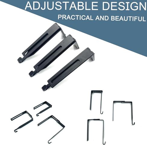 مجموعة شماعات تقسيم عالمية قابلة للتعديل، خطاطيف مرآة باب معدنية سوداء، تم تعديلها لتناسب الألواح بسُمك 1 3/8 بوصة إلى 3 1/2 بوصة للسبورة البيضاء للمكتب (8 عبوات) in Kuwait