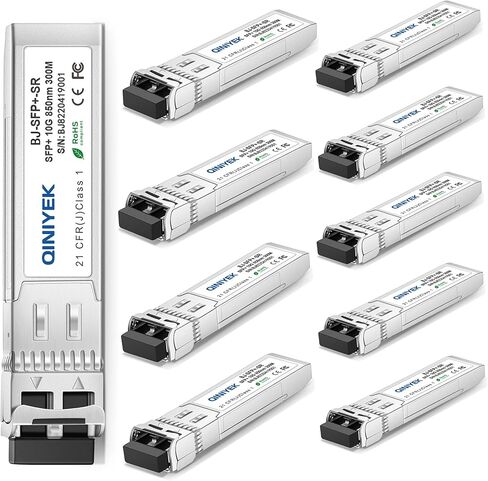 4Pack 10GBase-SR SFP+ LC Module, SFP Multi-Mode Gbic Transceiver 850nm,up to 300 Meters, Compatible with Cisco SFP-10G-SR, Unifi UF-MM-10G, Meraki MA-SFP-10GB-SR,Fortinet,Mikrotik,Netgear,Supermicro in Saudi Arabia