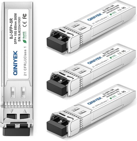 4Pack 10GBase-SR SFP+ LC Module, SFP Multi-Mode Gbic Transceiver 850nm,up to 300 Meters, Compatible with Cisco SFP-10G-SR, Unifi UF-MM-10G, Meraki MA-SFP-10GB-SR,Fortinet,Mikrotik,Netgear,Supermicro in Saudi Arabia