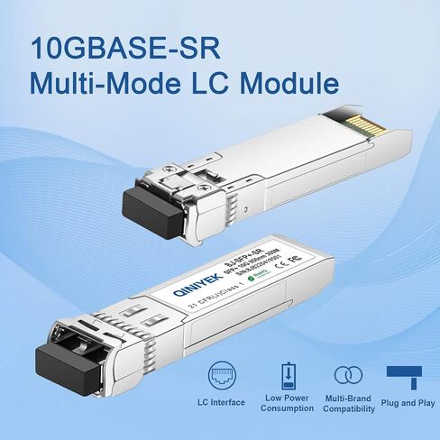 4Pack 10GBase-SR SFP+ LC Module, SFP Multi-Mode Gbic Transceiver 850nm,up to 300 Meters, Compatible with Cisco SFP-10G-SR, Unifi UF-MM-10G, Meraki MA-SFP-10GB-SR,Fortinet,Mikrotik,Netgear,Supermicro in Saudi Arabia