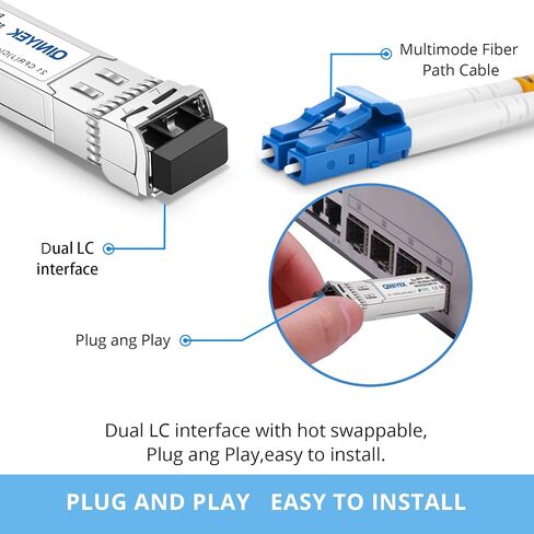 4Pack 10GBase-SR SFP+ LC Module, SFP Multi-Mode Gbic Transceiver 850nm,up to 300 Meters, Compatible with Cisco SFP-10G-SR, Unifi UF-MM-10G, Meraki MA-SFP-10GB-SR,Fortinet,Mikrotik,Netgear,Supermicro in Saudi Arabia