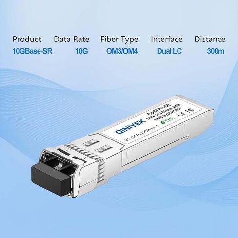 4Pack 10GBase-SR SFP+ LC Module, SFP Multi-Mode Gbic Transceiver 850nm,up to 300 Meters, Compatible with Cisco SFP-10G-SR, Unifi UF-MM-10G, Meraki MA-SFP-10GB-SR,Fortinet,Mikrotik,Netgear,Supermicro in Saudi Arabia