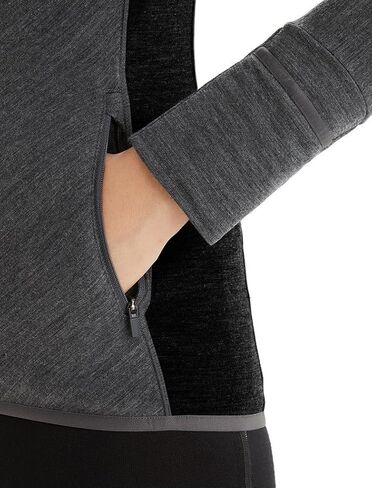 سترة بغطاء رأس للسيدات من Icebreaker Merino بأكمام طويلة وسحاب كامل in Kuwait