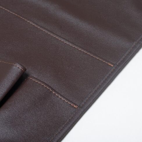 منظم مسند ذراع للأريكة من جلد البولي يوريثان، حامل مجلات كرسي بذراعين، حامل عن بعد مقاوم للماء للأريكة مع جيب كبير، 4 جيوب صغيرة للمجلات، جهاز التحكم عن بعد، الهاتف، الآيباد، الكتب (بني) in Kuwait