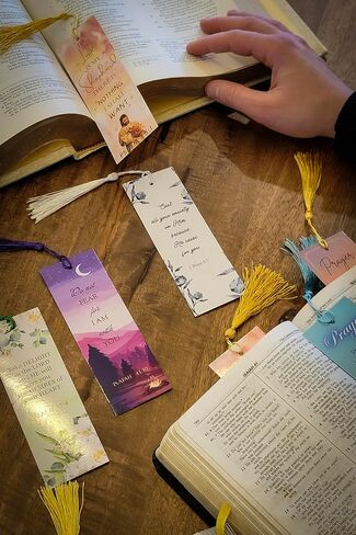 NC Set of 12 Bible Verse Bookmarks with Prayers - 6 Unique Designs with Matching Tassels - 5x15cm, Inspirational, Spiritual & Religious Christian Bookmarks, Perfect for Gifts in Saudi Arabia