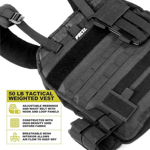 PRCTZ 25lbs & 50lbs Adjustable Weighted Vest, Training Vest for Women and Men, One Size Fits Most in Kuwait