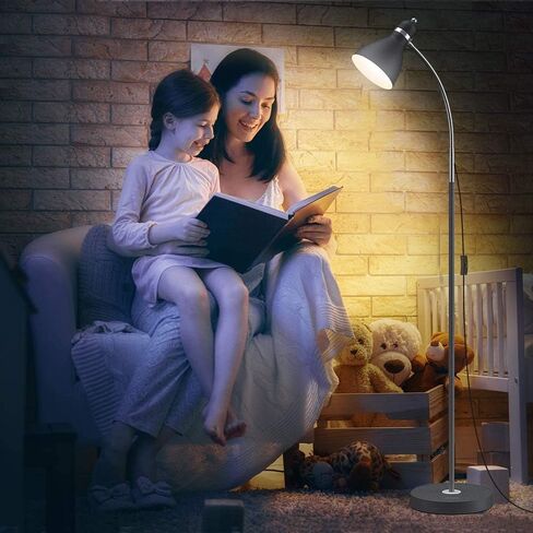LEPOWER Floor Lamp, Metal Standing Lamp with Adjustable Gooseneck, Heavy Metal Base, Reading Pole Lamp for Office, Black Floor Lamps for Bedroom, Living Room in Kuwait