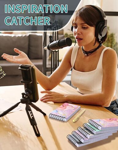 مجموعة دفاتر جيب مكونة من 8، دفاتر ملاحظات حلزونية صغيرة مقاس 3 × 5 بوصة وسادات كتابة مبطنة مع 75 ورقة في كل وسادة، نمط Muble، مثالية للمدرسة والمنزل والمكتب in Kuwait