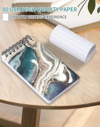 مجموعة دفاتر جيب مكونة من 8، دفاتر ملاحظات حلزونية صغيرة مقاس 3 × 5 بوصة وسادات كتابة مبطنة مع 75 ورقة في كل وسادة، نمط Muble، مثالية للمدرسة والمنزل والمكتب in Kuwait