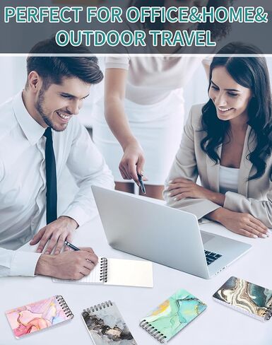 مجموعة دفاتر جيب مكونة من 8، دفاتر ملاحظات حلزونية صغيرة مقاس 3 × 5 بوصة وسادات كتابة مبطنة مع 75 ورقة في كل وسادة، نمط Muble، مثالية للمدرسة والمنزل والمكتب in Kuwait