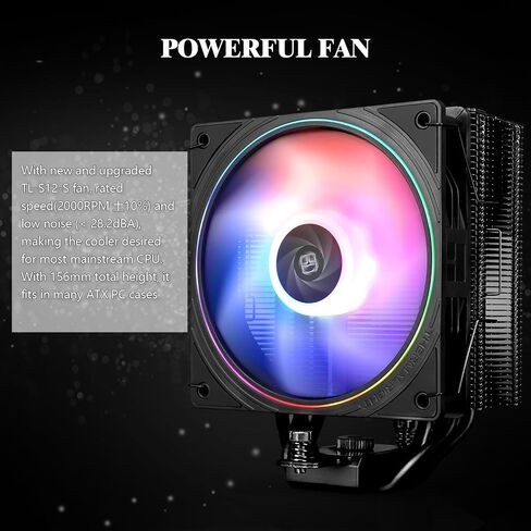 مبرد وحدة المعالجة المركزية من Thermalright Assassin Spirit 120 EVO Black، مبرد هواء وحدة المعالجة المركزية بمروحة ARGB هادئ 120 مم PWM، تقنية AGHP الرابعة، يدعم Intel lga1700/1150/1151/1200، AMD AM4 AM5، مبرد الكمبيوتر (AS120 EVO) in Saudi Arabia
