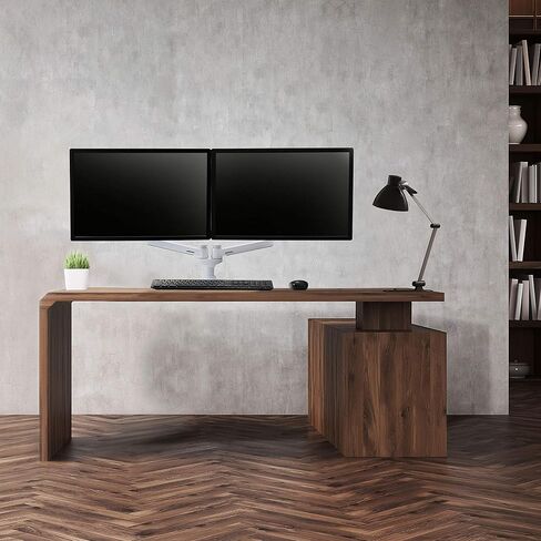 Ergotron – LX Dual Monitor Arm, VESA Desk Mount – for 2 Monitors Up to 27 Inches, 7 to 20 lbs Each – Matte Black in Kuwait