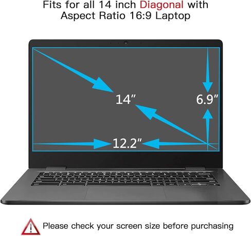 شاشة خصوصية للكمبيوتر المحمول مقاس 14 بوصة متوافقة مع أجهزة HP Envy/Dell/Asus/Acer/Samsung/Lenovo، شاشة خصوصية لحماية العين ضد وهج الضوء الأزرق لجميع أجهزة الكمبيوتر المحمول مقاس 14 بوصة مع نسبة عرض إلى ارتفاع تبلغ 16:9 in Kuwait