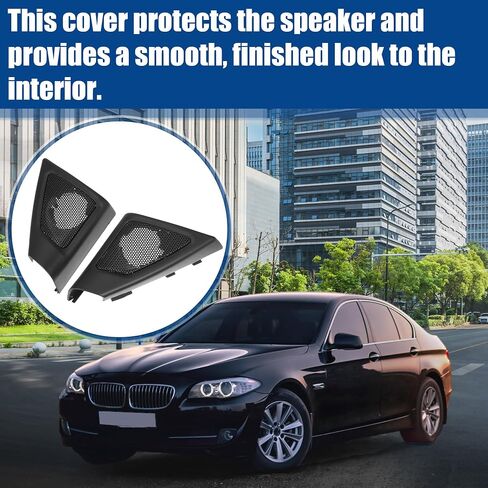 ACROPIX Car Door Tweeter Speaker Panel Cover Trim Fit for BMW F10 F11 5 Series - Pack of 2 Black in Saudi Arabia